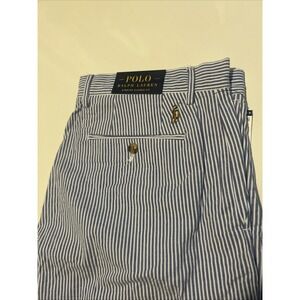 Polo Ralph Lauren Shorts Mens 35 Blue Striped Seersucker Stretch Classic Fit